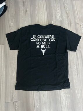 Black Graphic Statement Tee - Milk A Bull